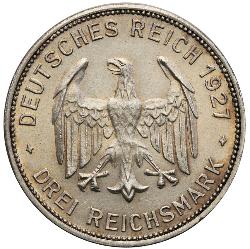 Niemcy. Weimar, 3 marki 1927 F, Uniwersytet Tubingen